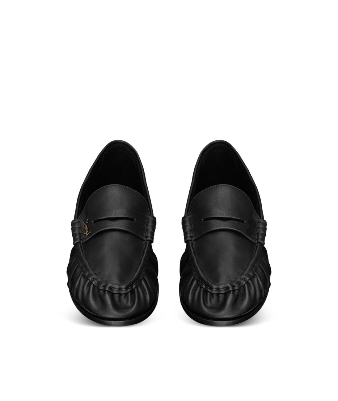 SAINT LAURENT Черные кожаные лоферы, фото 3