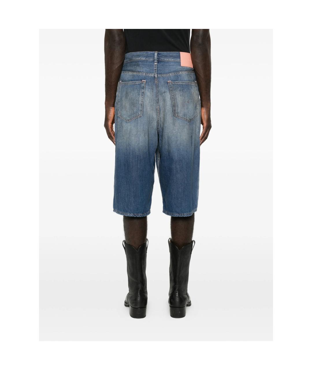 ACNE STUDIOS Синие хлопковые шорты, фото 3