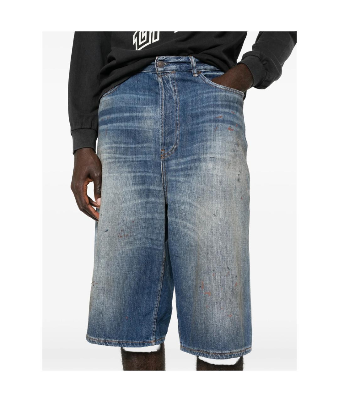 ACNE STUDIOS Синие хлопковые шорты, фото 2