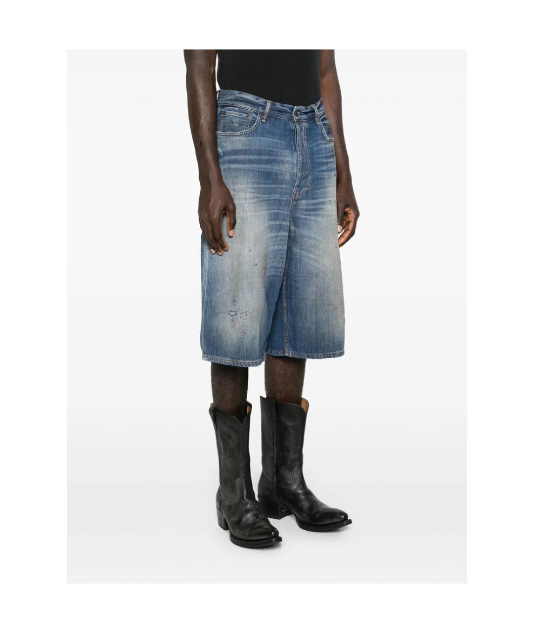 ACNE STUDIOS Синие хлопковые шорты, фото 5
