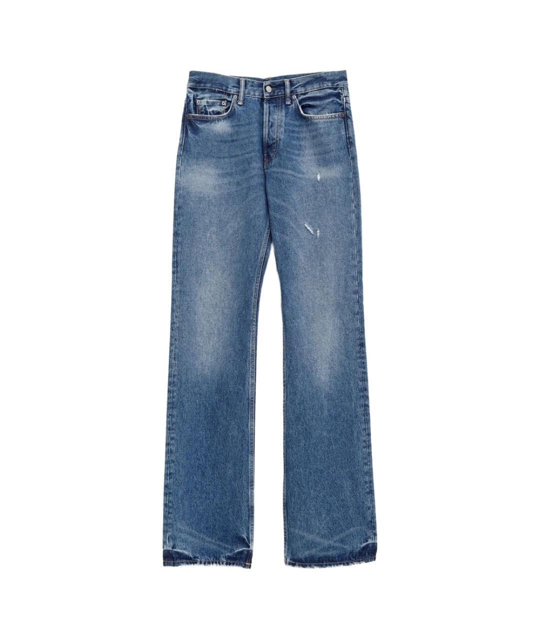 ACNE STUDIOS Синие хлопковые прямые джинсы, фото 1