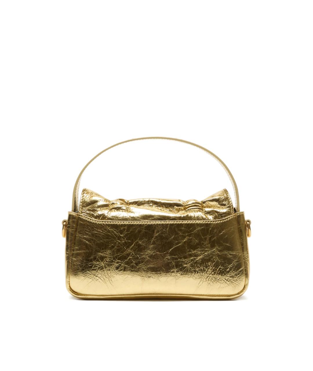 ACNE STUDIOS Золотая кожаная сумка через плечо, фото 2