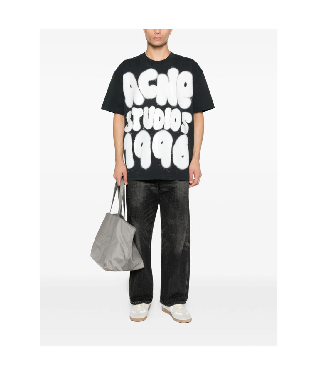 ACNE STUDIOS Черная хлопковая футболка, фото 4