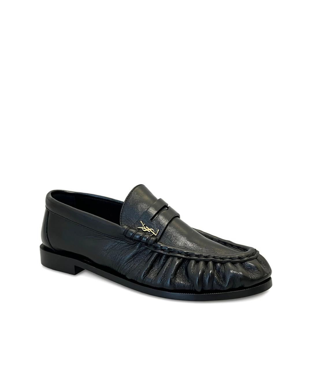 SAINT LAURENT Черные кожаные лоферы, фото 3
