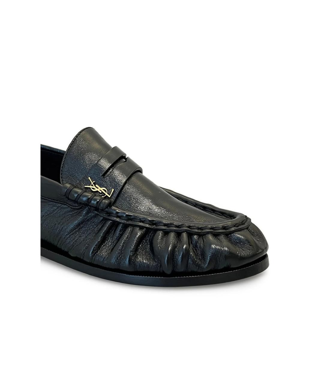 SAINT LAURENT Черные кожаные лоферы, фото 2