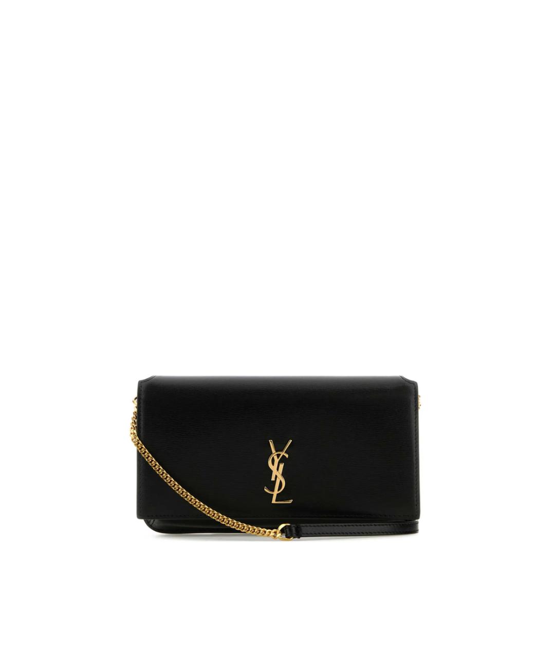 SAINT LAURENT Черная кожаная сумка через плечо, фото 1