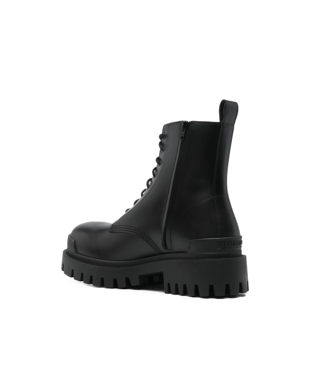 BALENCIAGA Черные кожаные высокие ботинки, фото 4