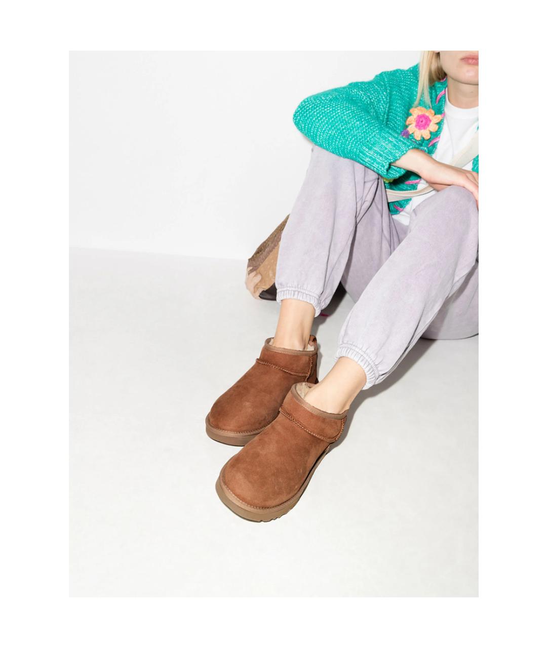 UGG Бежевые нубуковые ботинки, фото 2