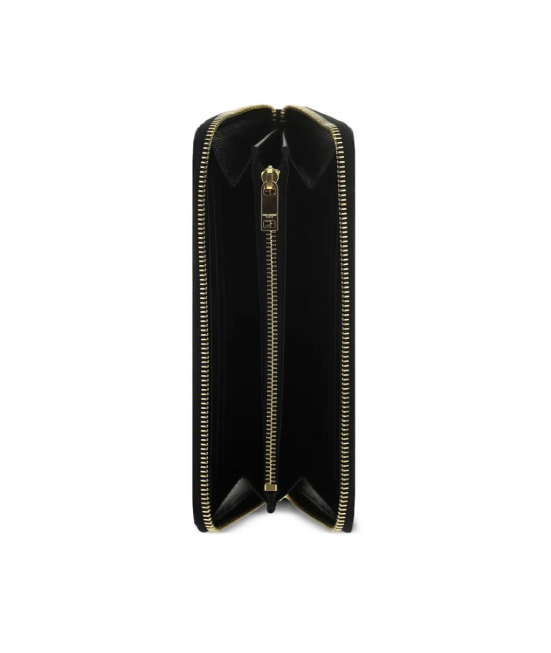 SAINT LAURENT Черный кожаный кошелек, фото 3