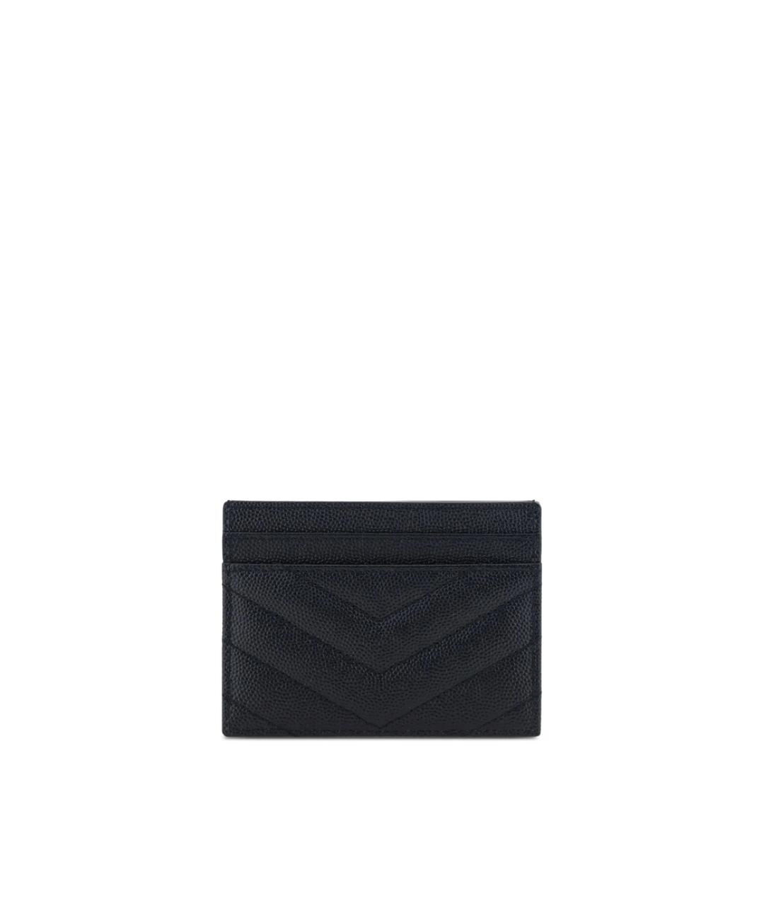 SAINT LAURENT Черный кожаный кардхолдер, фото 3