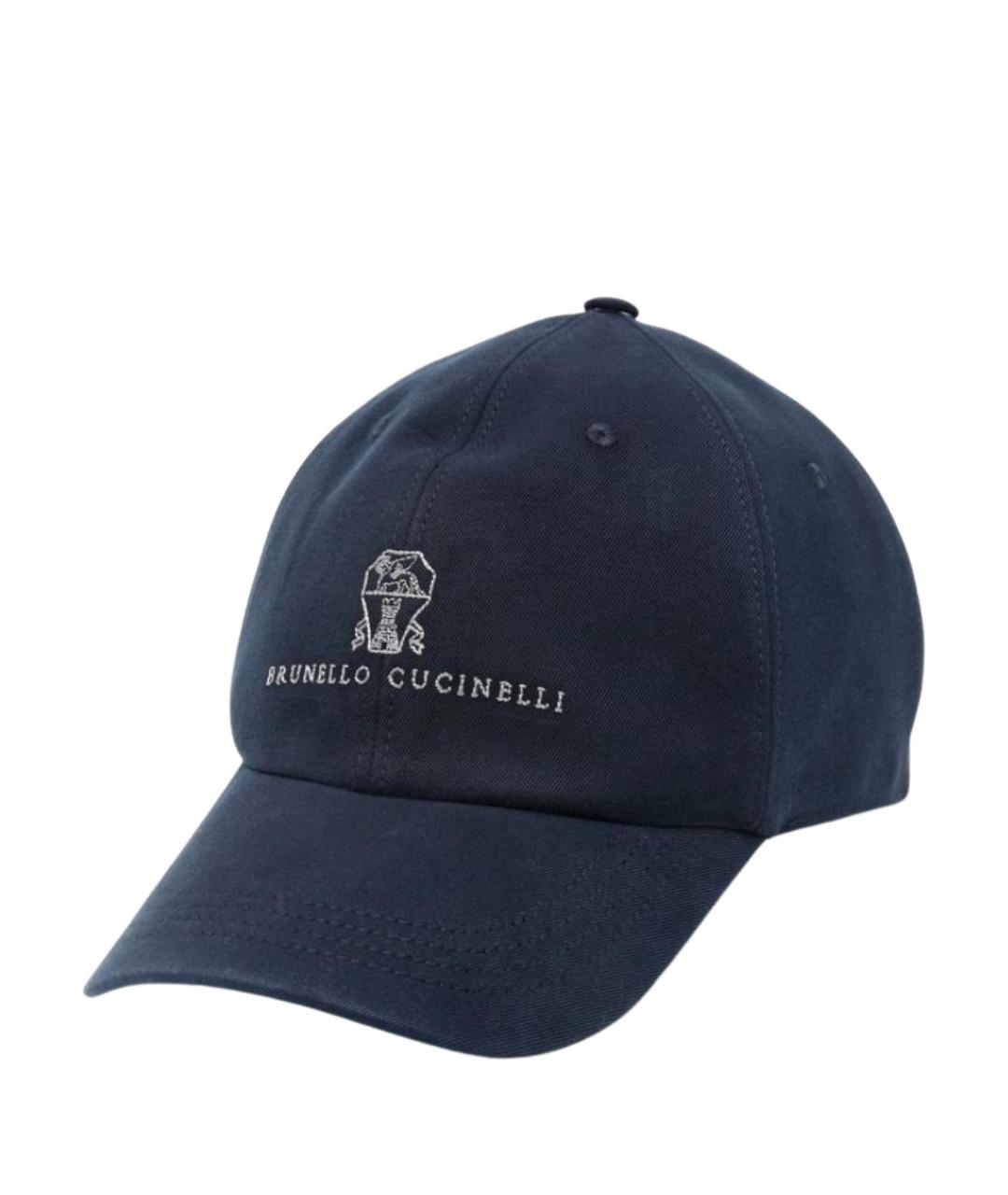 BRUNELLO CUCINELLI Синяя хлопковая кепка/бейсболка, фото 1