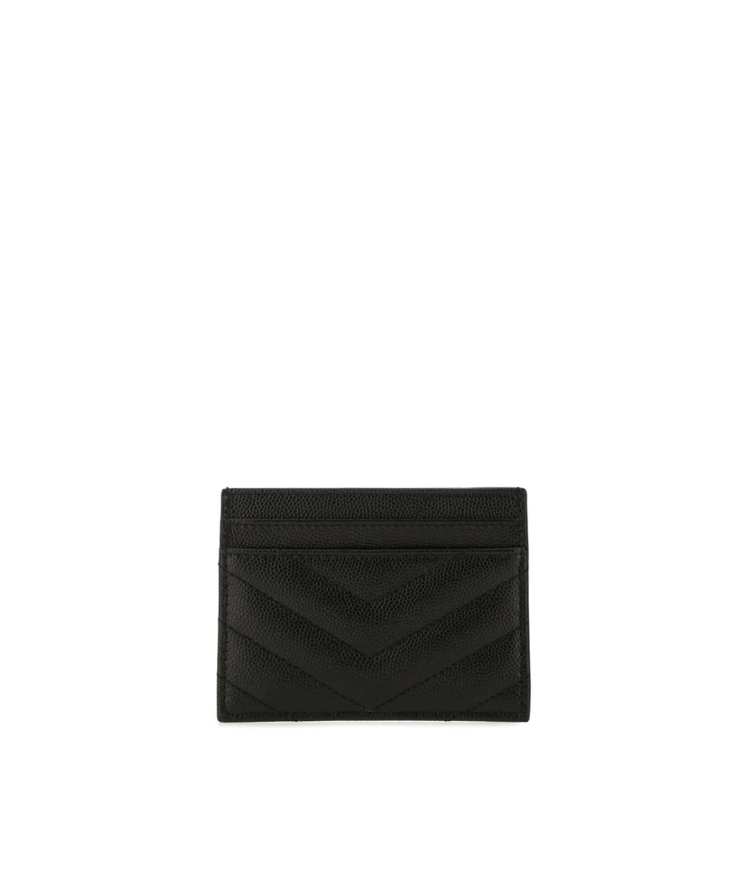 SAINT LAURENT Черный кожаный кардхолдер, фото 2