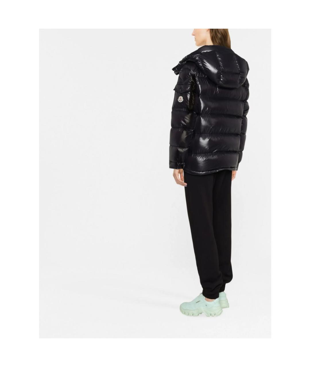 MONCLER Черный полиамидовый пуховик, фото 4