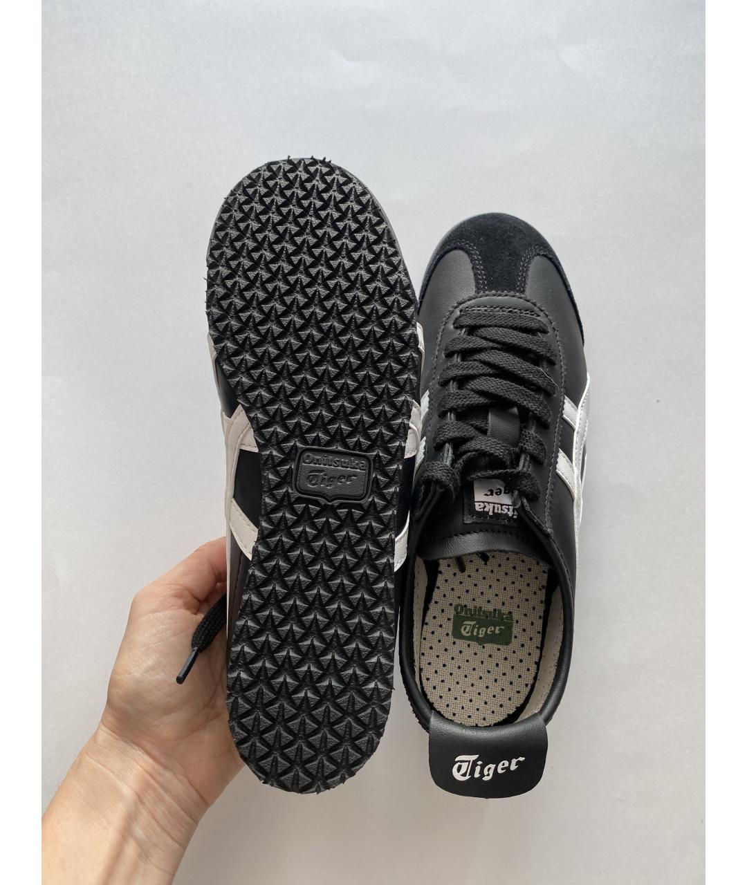 ONITSUKA TIGER Черные кожаные кеды, фото 4