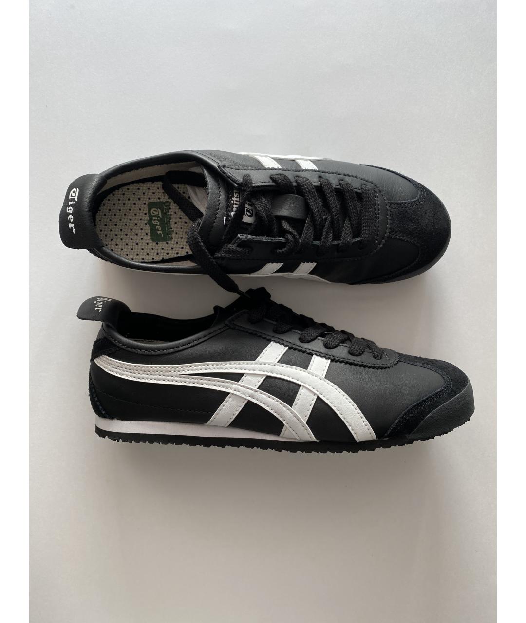 ONITSUKA TIGER Черные кожаные кеды, фото 3