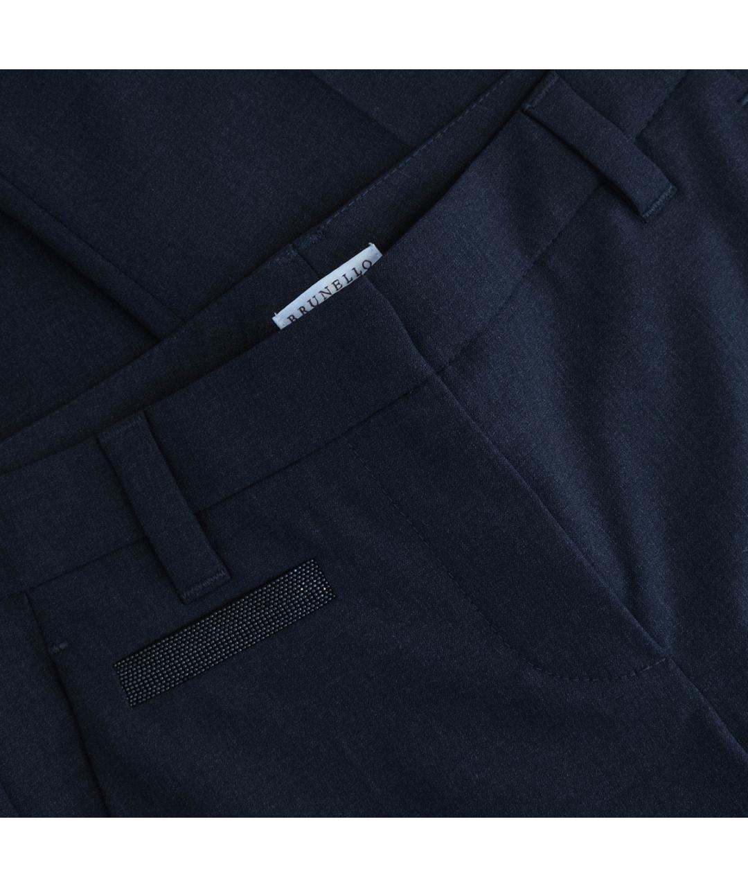 BRUNELLO CUCINELLI Серые шерстяные брюки узкие, фото 3