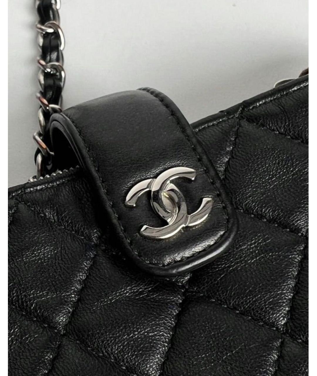 CHANEL Черная кожаная сумка через плечо, фото 8