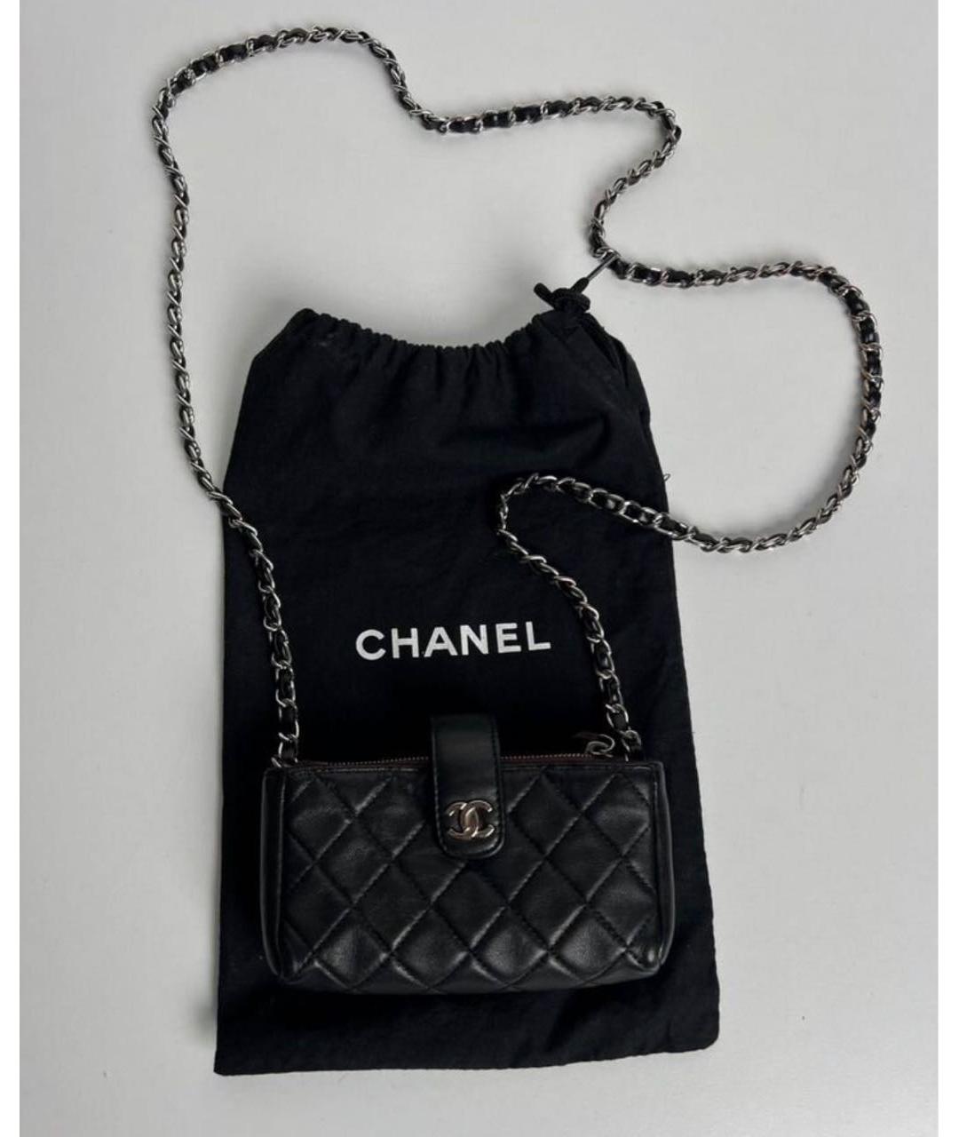 CHANEL Черная кожаная сумка через плечо, фото 4