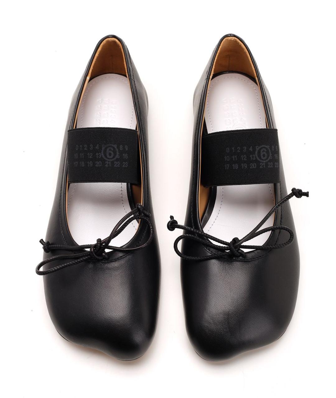 MM6 MAISON MARGIELA Черные кожаные балетки, фото 5