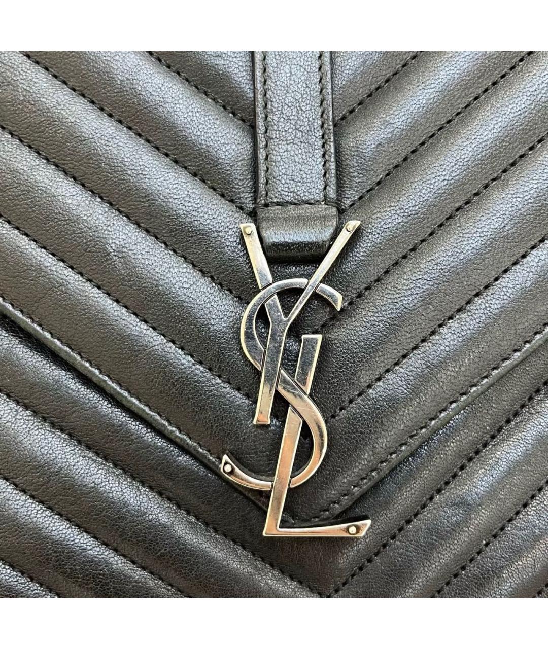SAINT LAURENT Черная кожаная сумка через плечо, фото 4