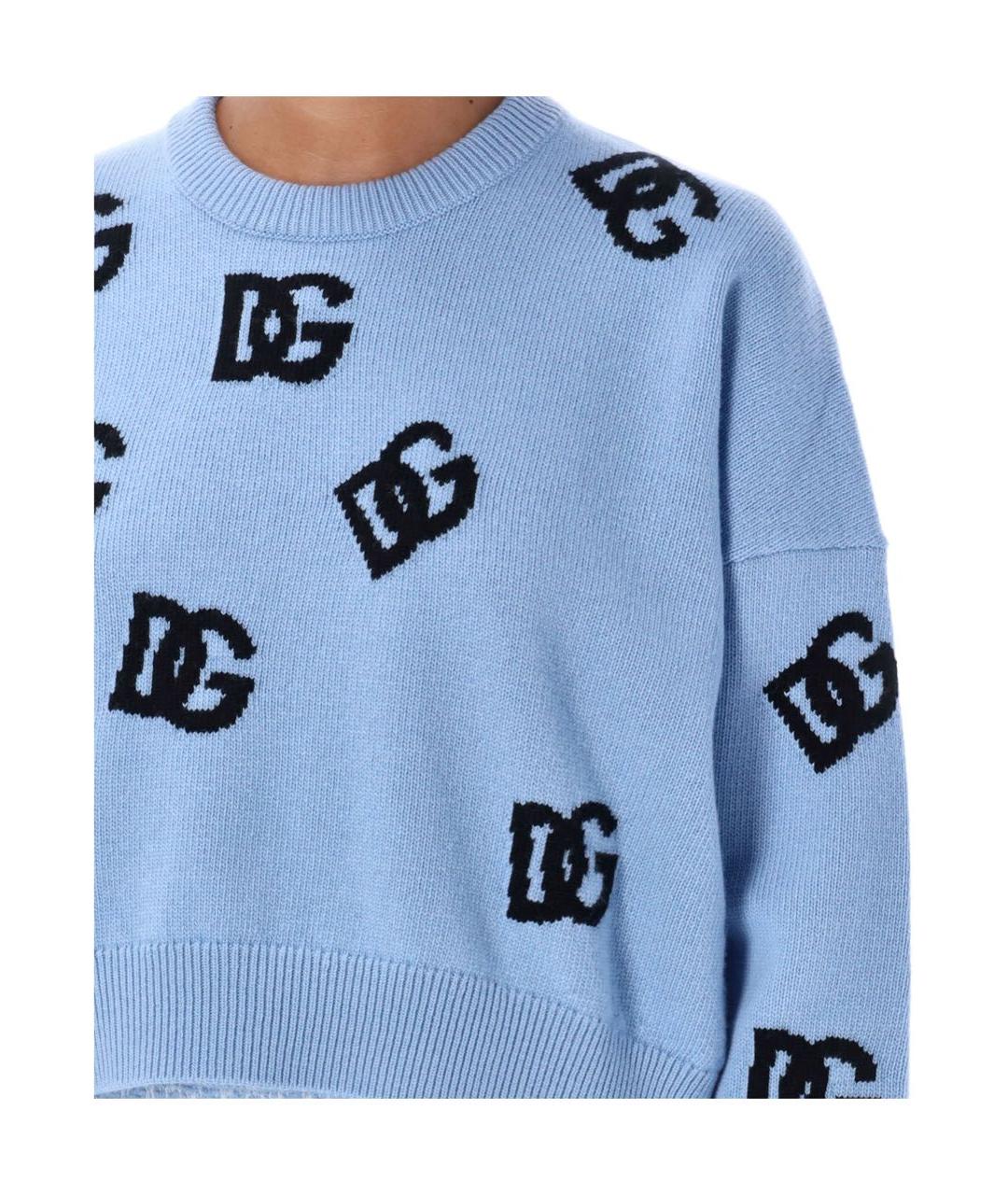 DOLCE&GABBANA Голубой шерстяной джемпер / свитер, фото 5