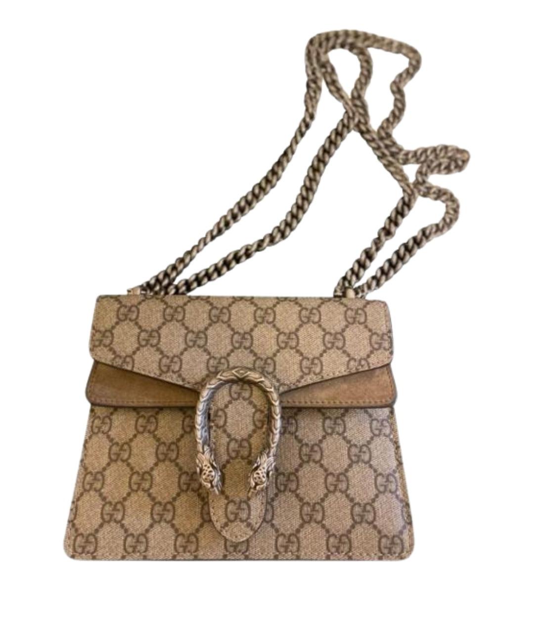 GUCCI Бежевая кожаная сумка через плечо, фото 1