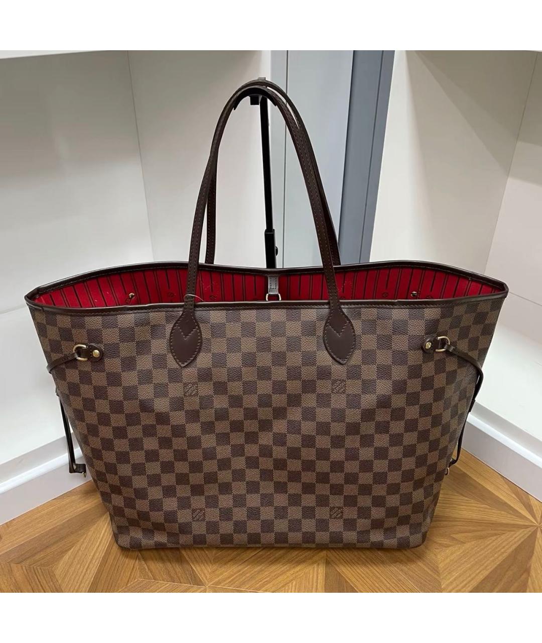 LOUIS VUITTON Коричневая канва сумка тоут, фото 9