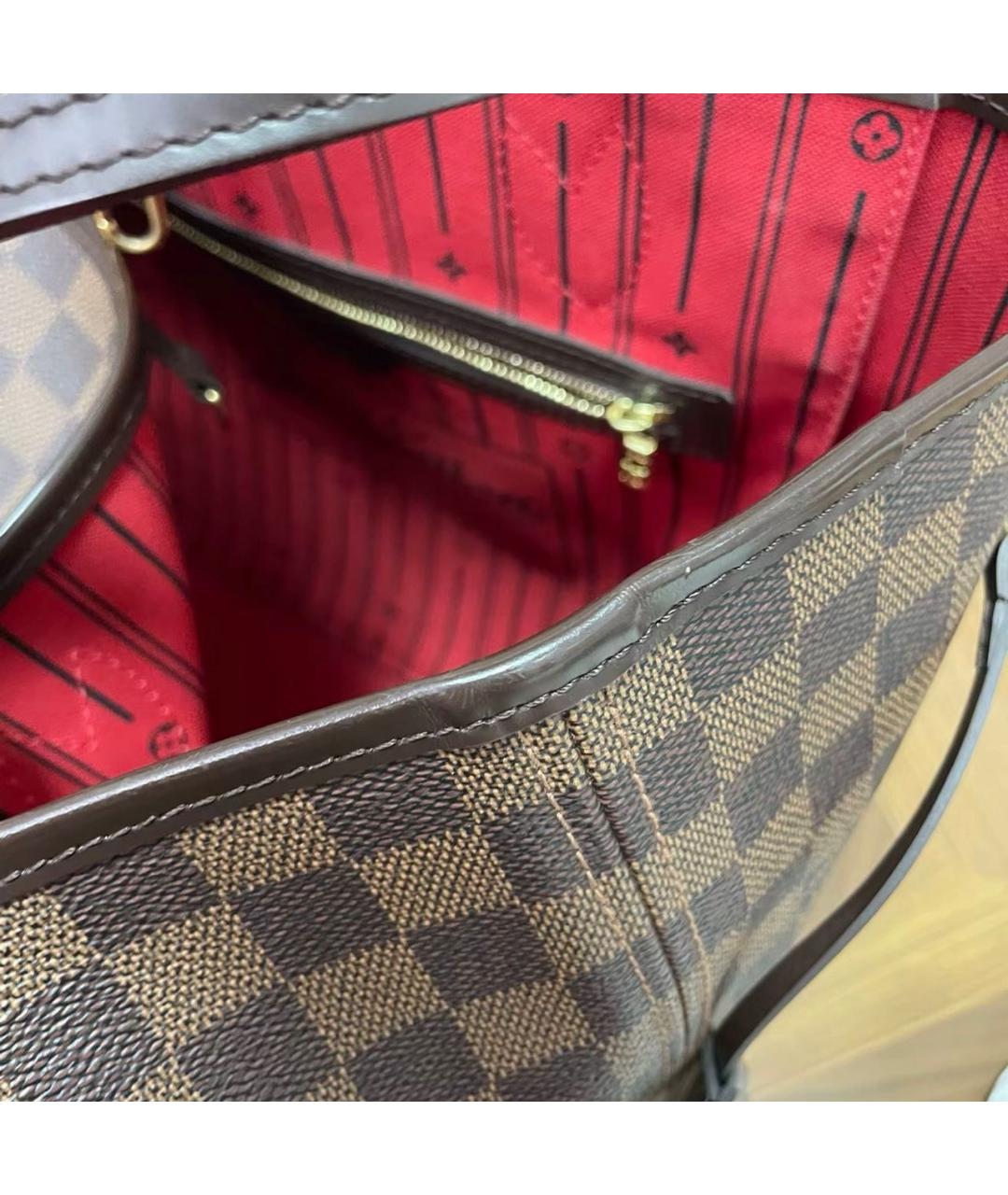 LOUIS VUITTON Коричневая канва сумка тоут, фото 7