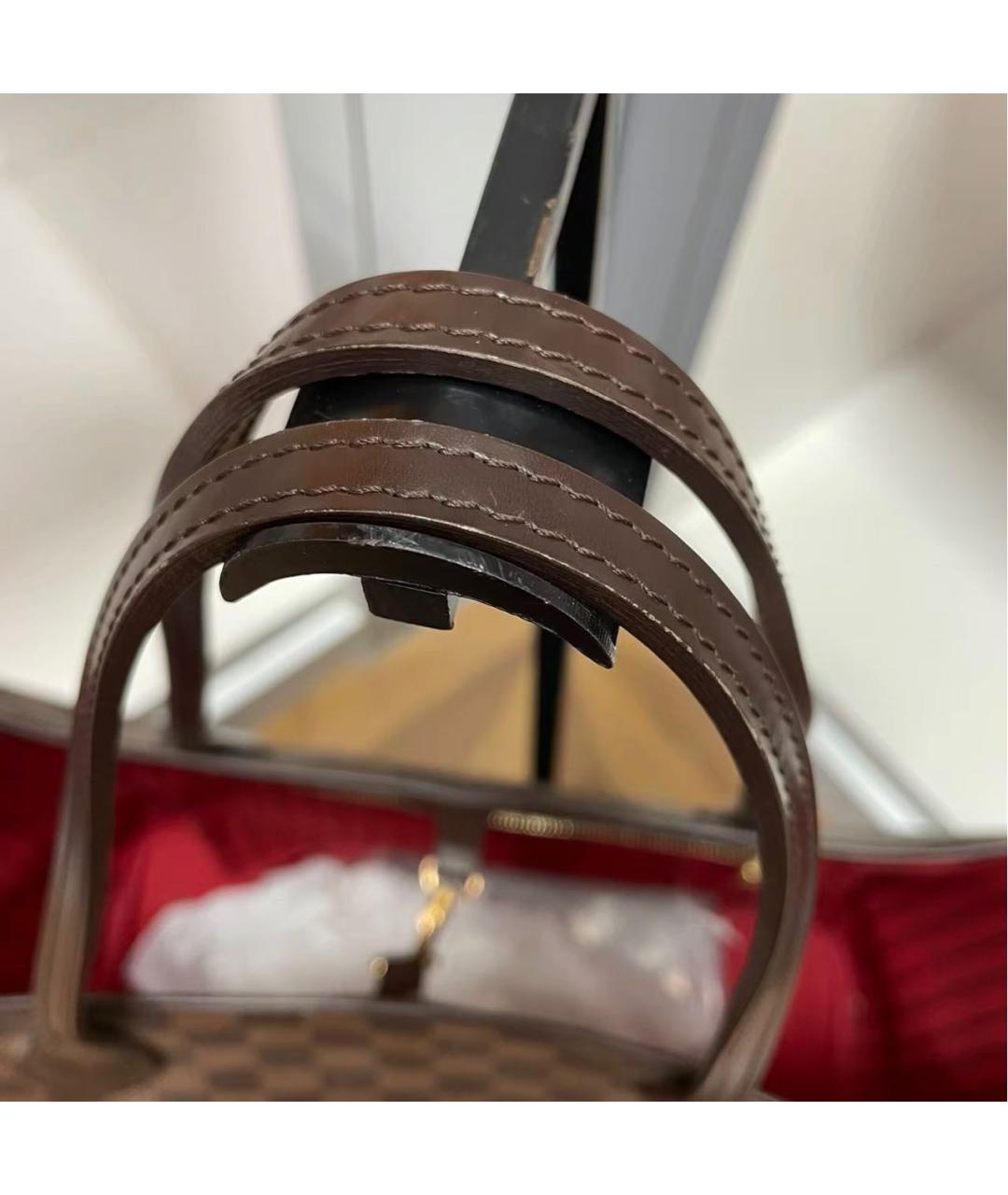 LOUIS VUITTON Коричневая канва сумка тоут, фото 3