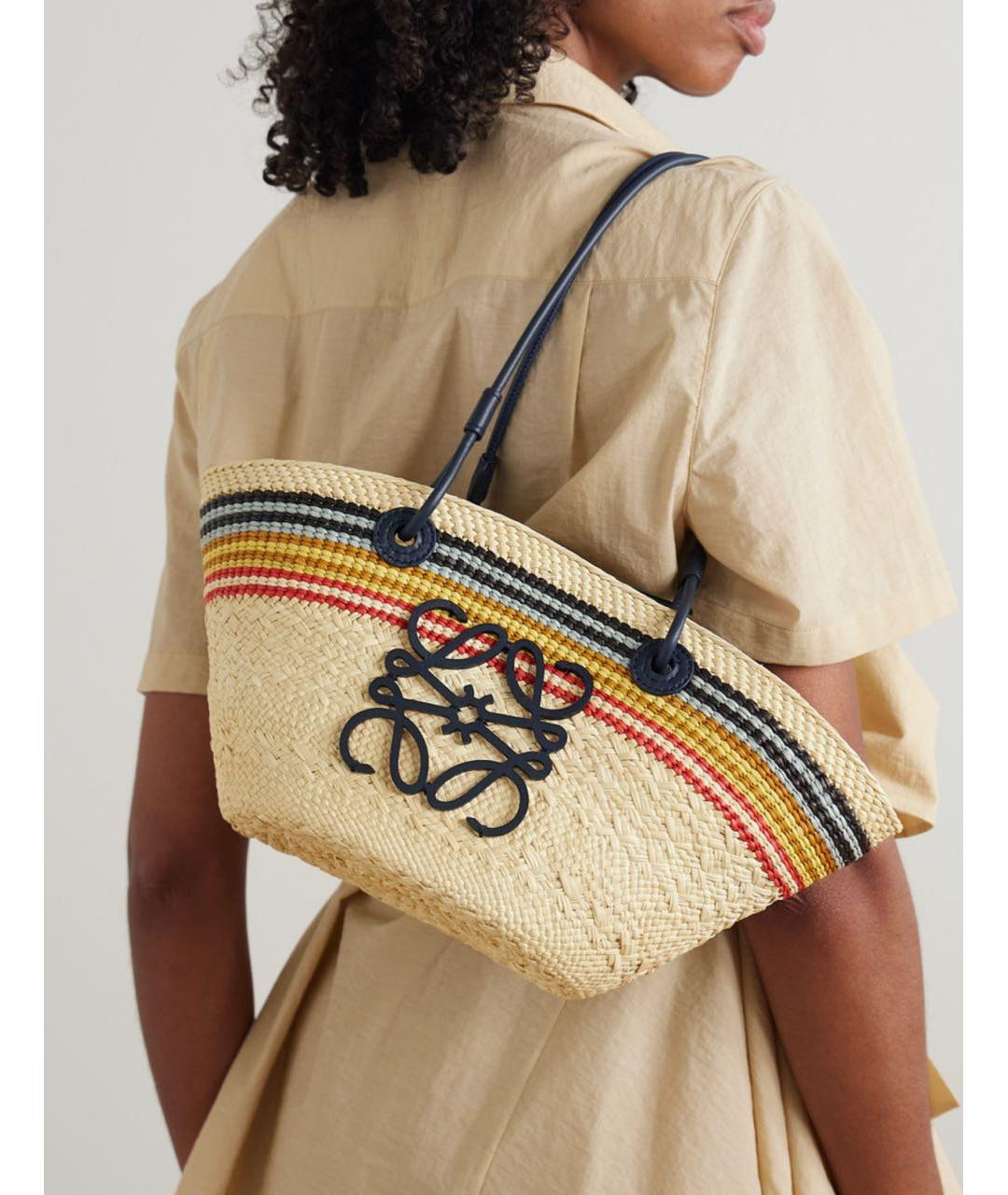 LOEWE Бежевая пляжная сумка, фото 5