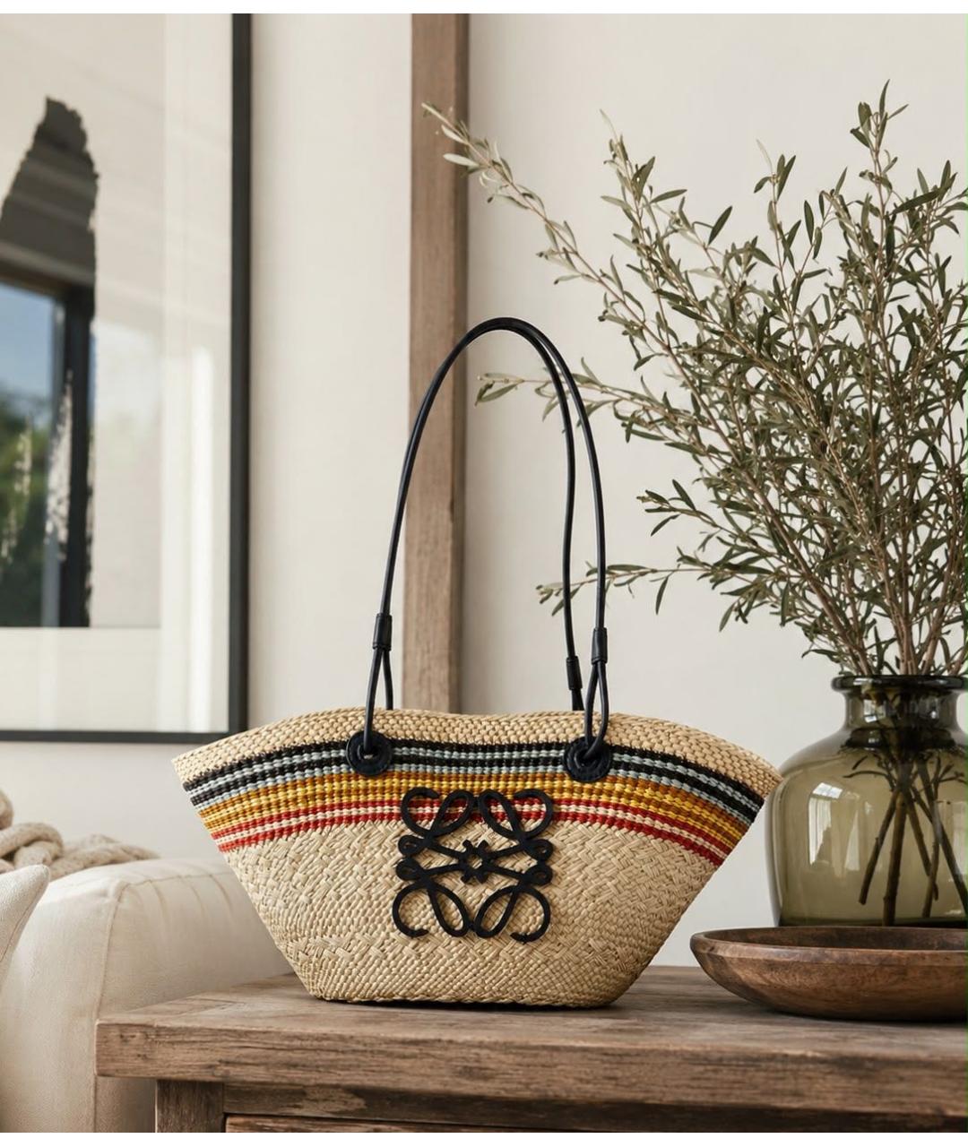 LOEWE Бежевая пляжная сумка, фото 3