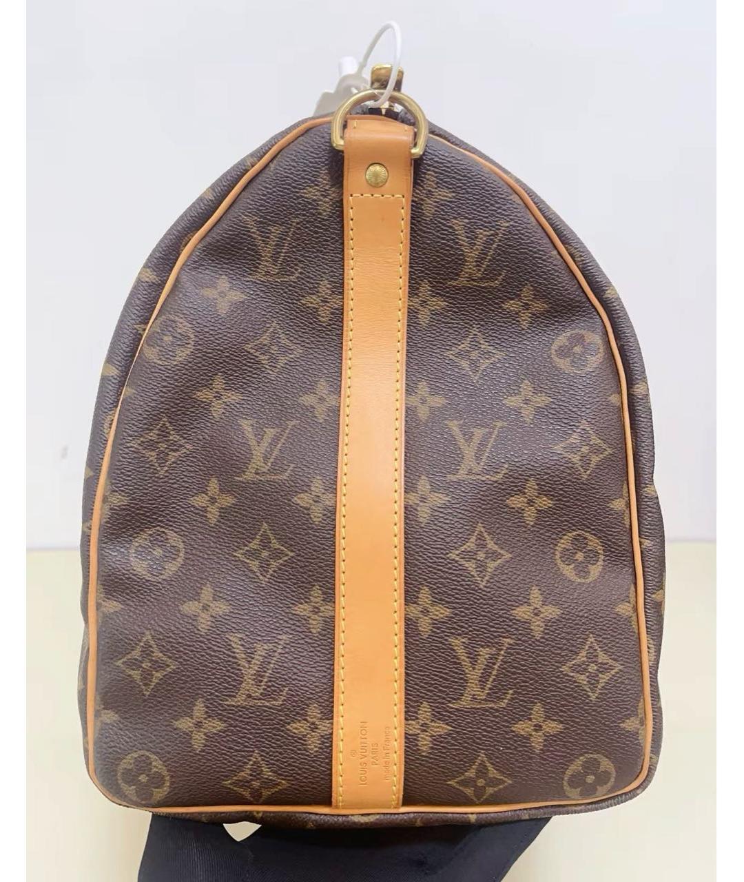 LOUIS VUITTON Коричневая канва дорожная/спортивная сумка, фото 4