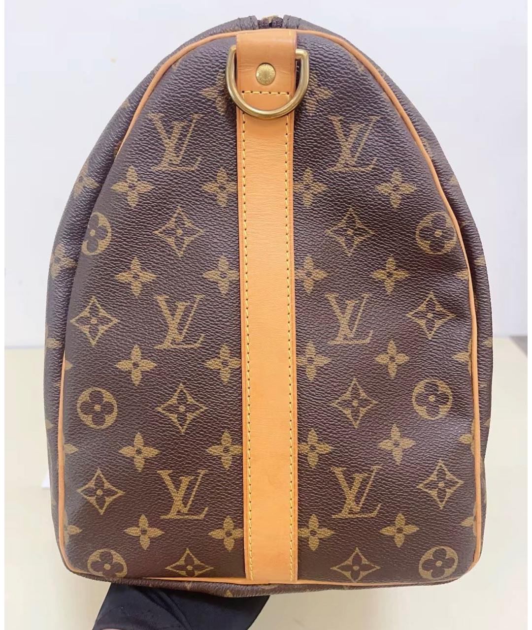 LOUIS VUITTON Коричневая канва дорожная/спортивная сумка, фото 8