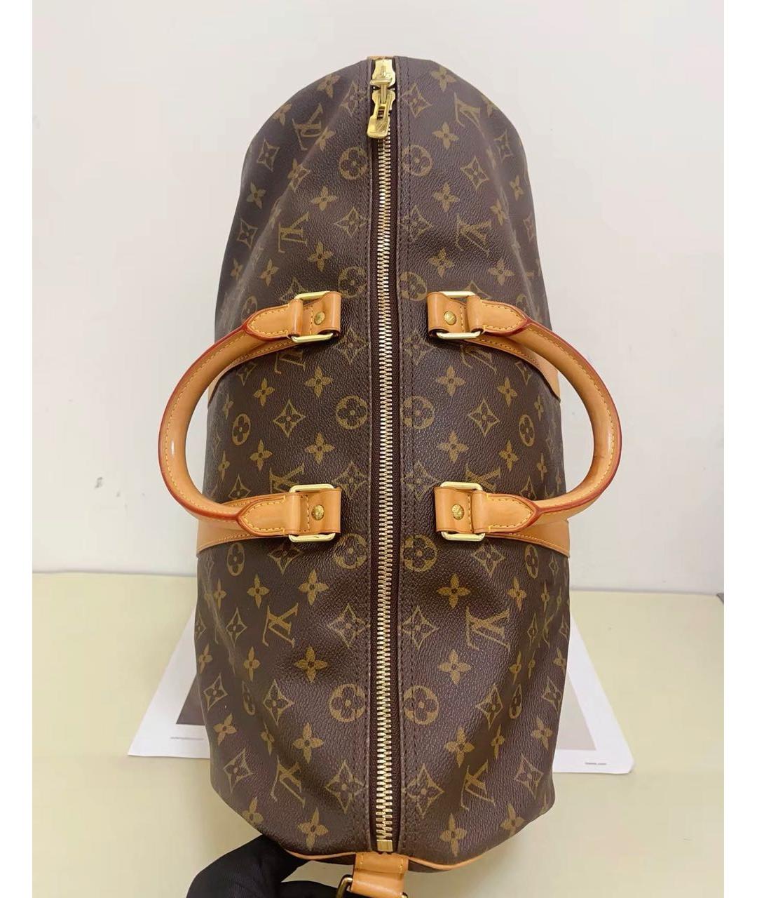 LOUIS VUITTON Коричневая канва дорожная/спортивная сумка, фото 3