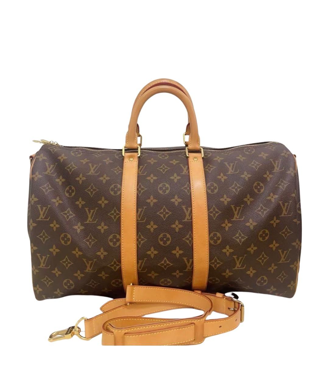 LOUIS VUITTON Коричневая канва дорожная/спортивная сумка, фото 1