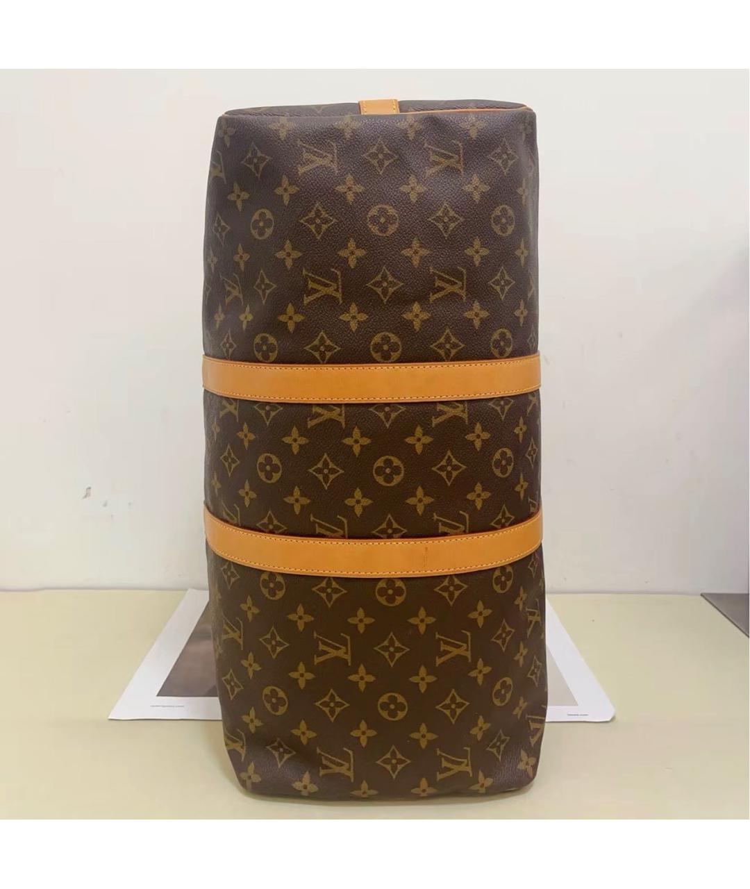 LOUIS VUITTON Коричневая канва дорожная/спортивная сумка, фото 7