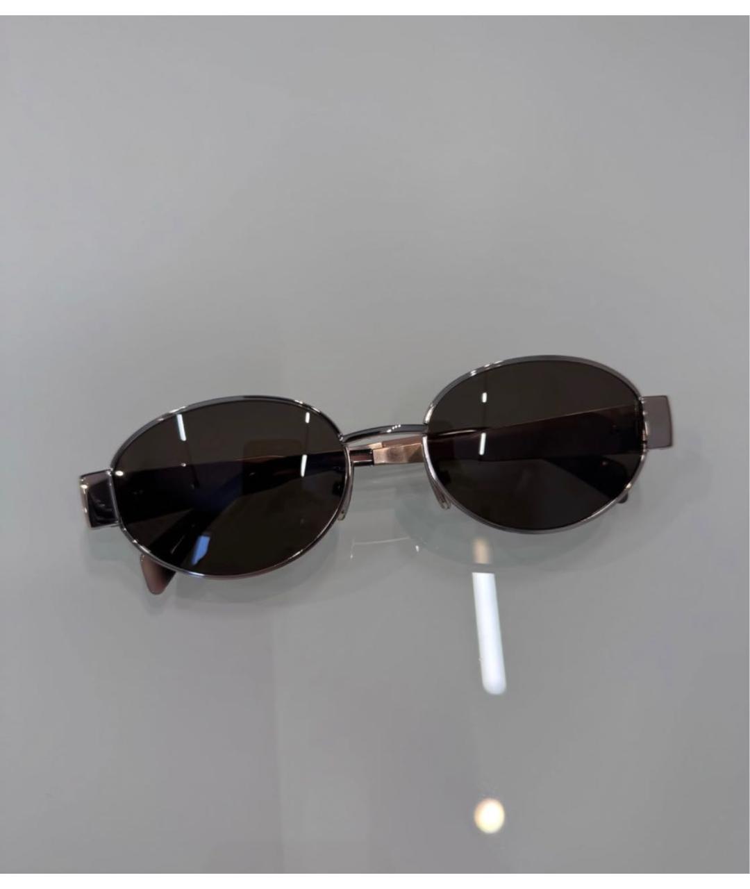 CELINE Золотые металлические солнцезащитные очки, фото 3