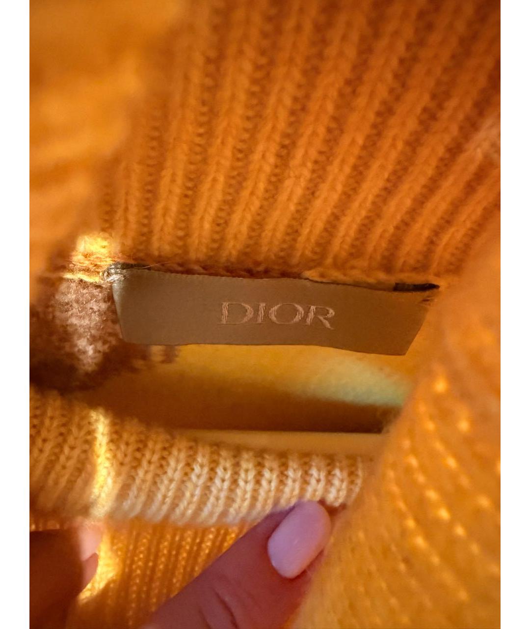 CHRISTIAN DIOR Желтый кашемировый джемпер / свитер, фото 5