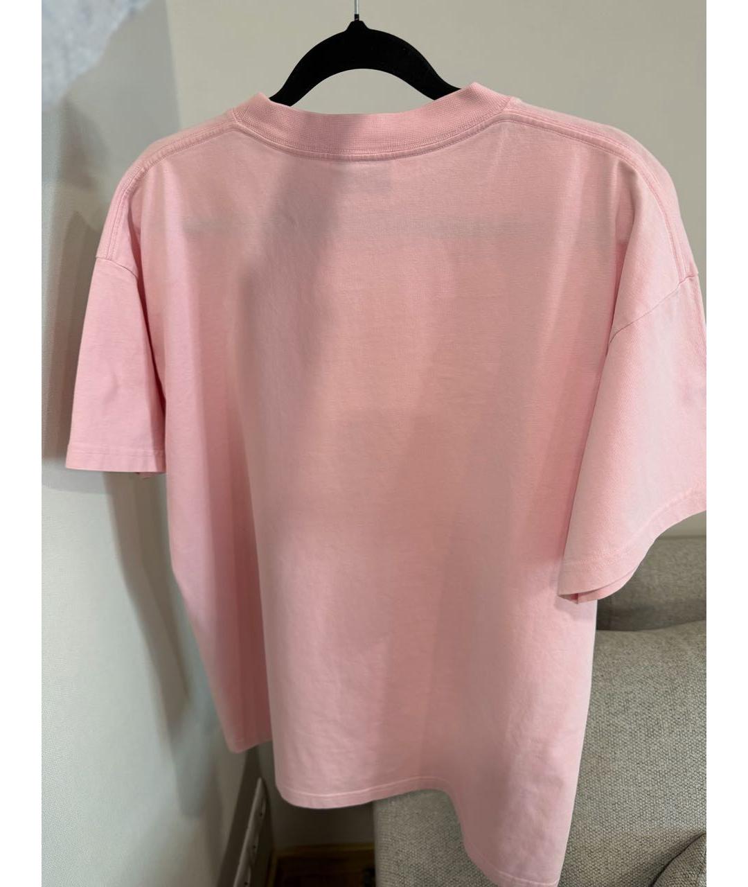 BALENCIAGA Розовая хлопковая футболка, фото 2