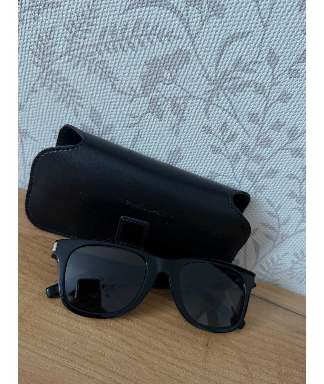 SAINT LAURENT Черные пластиковые солнцезащитные очки, фото 3