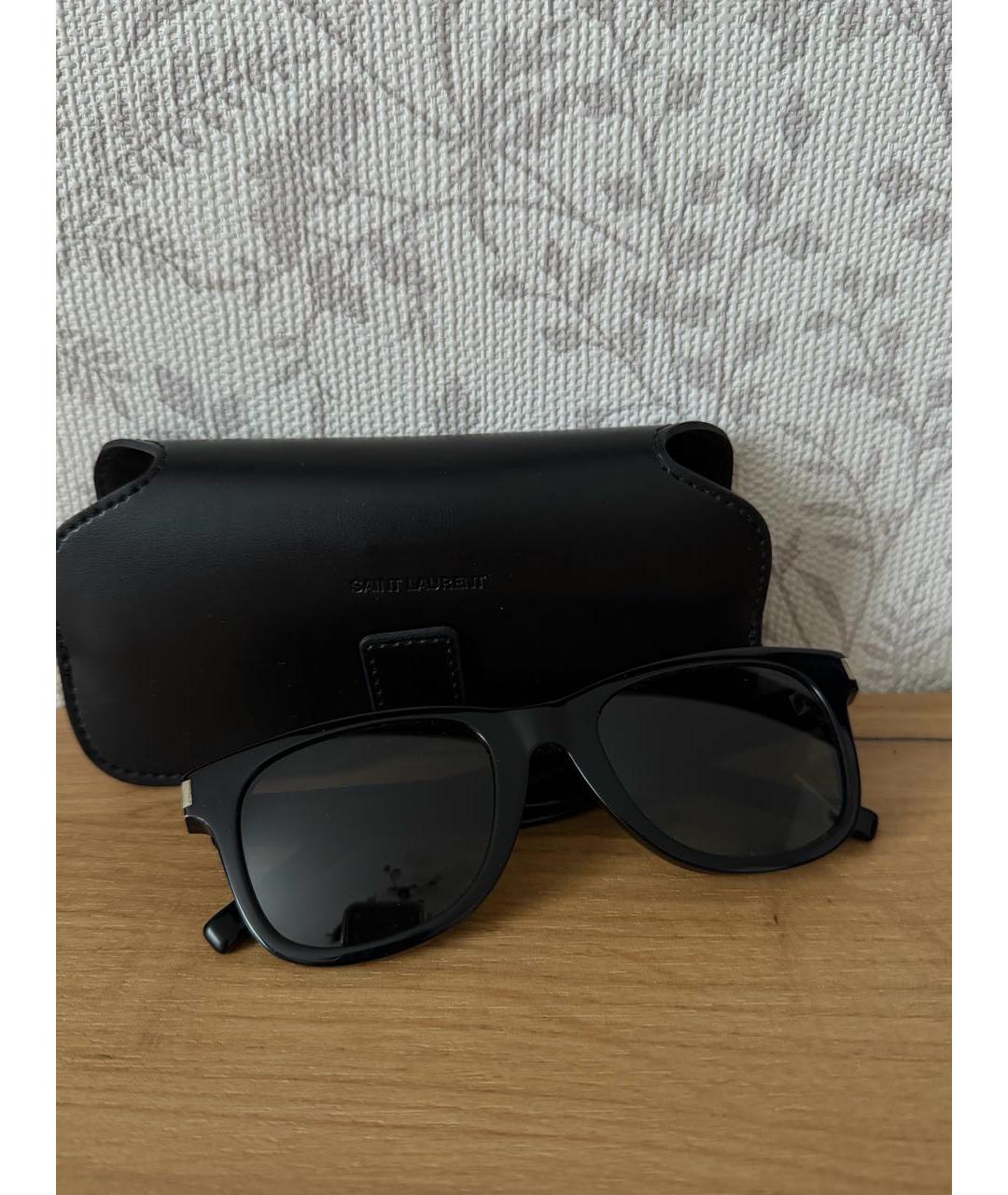 SAINT LAURENT Черные пластиковые солнцезащитные очки, фото 5