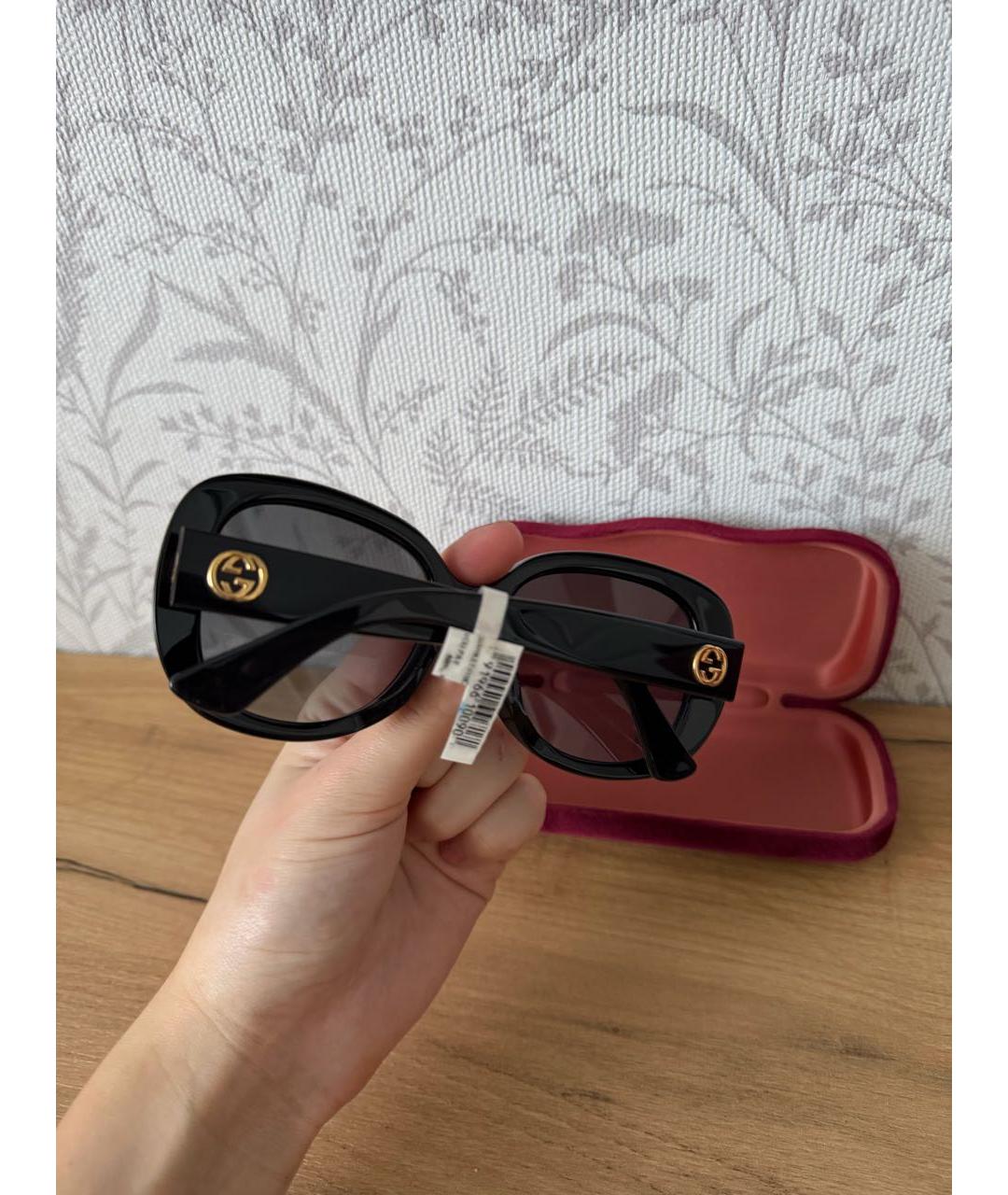 GUCCI Черные пластиковые солнцезащитные очки, фото 2