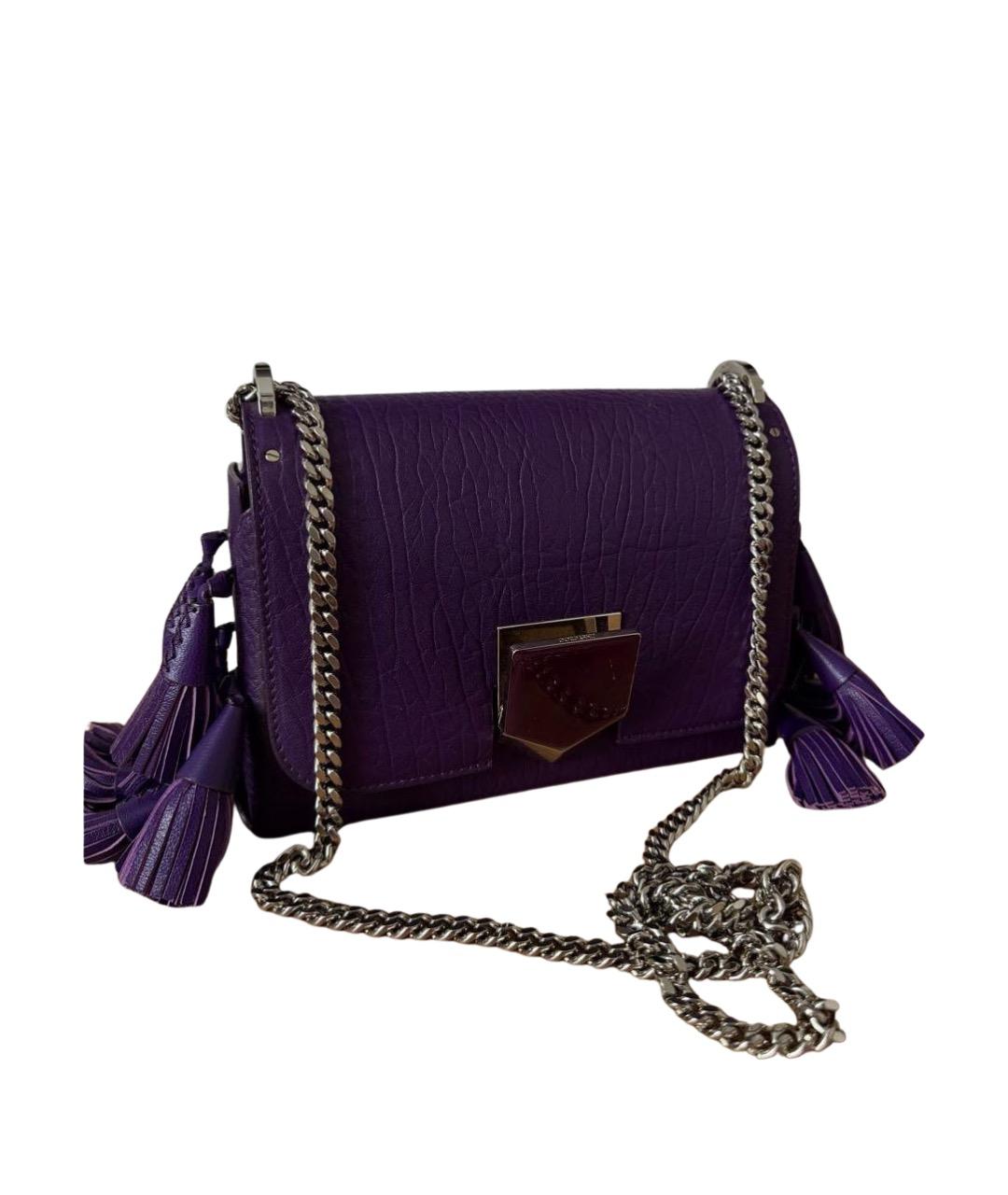 JIMMY CHOO Фиолетовая кожаная сумка через плечо, фото 1
