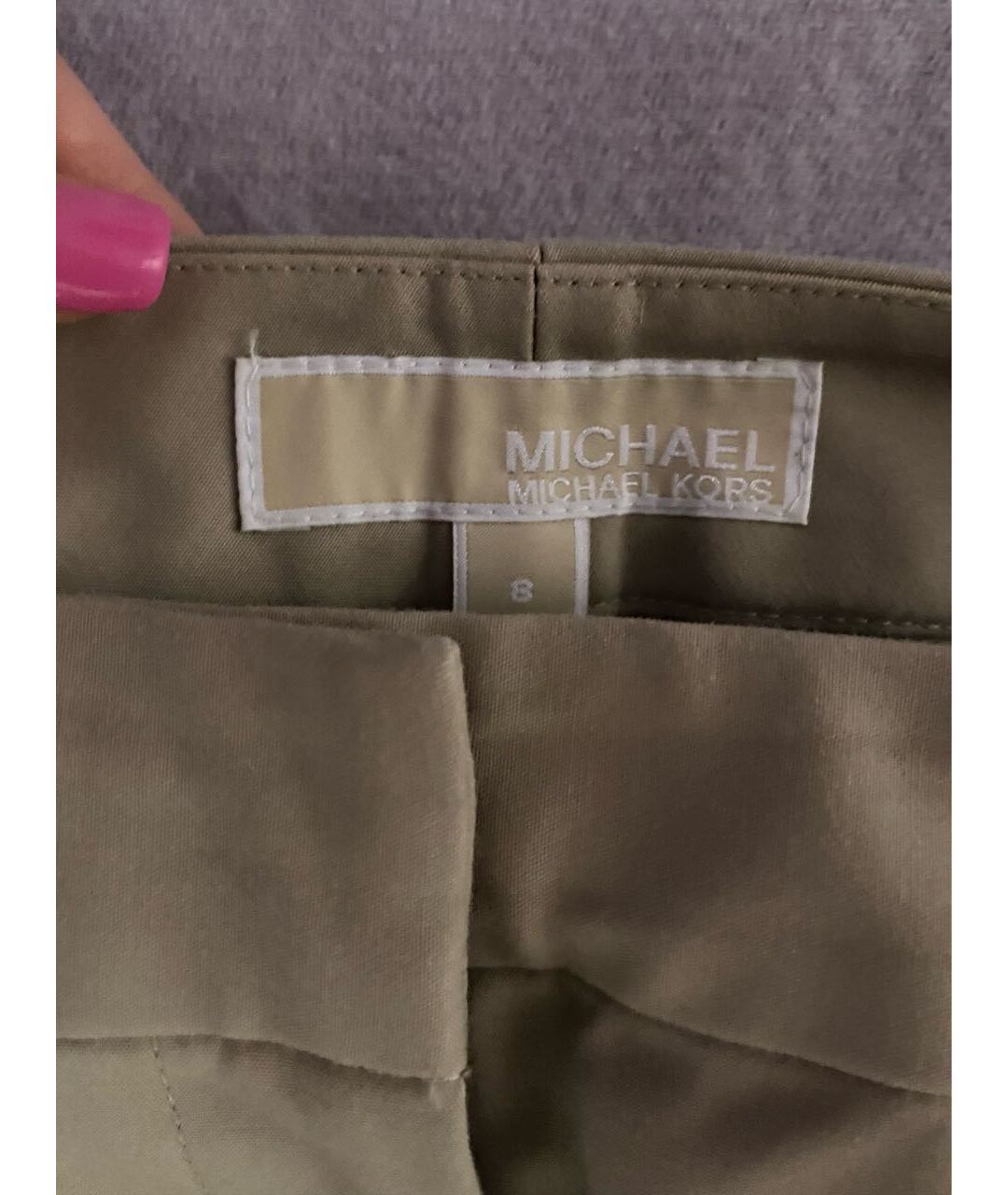 MICHAEL KORS Бежевые хлопко-эластановые брюки узкие, фото 5