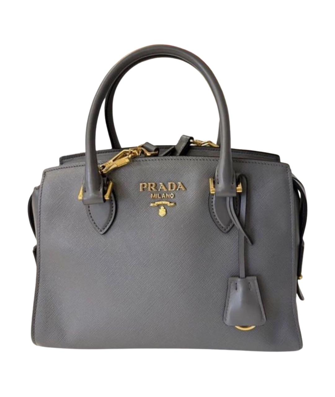 PRADA Серая кожаная сумка тоут, фото 1