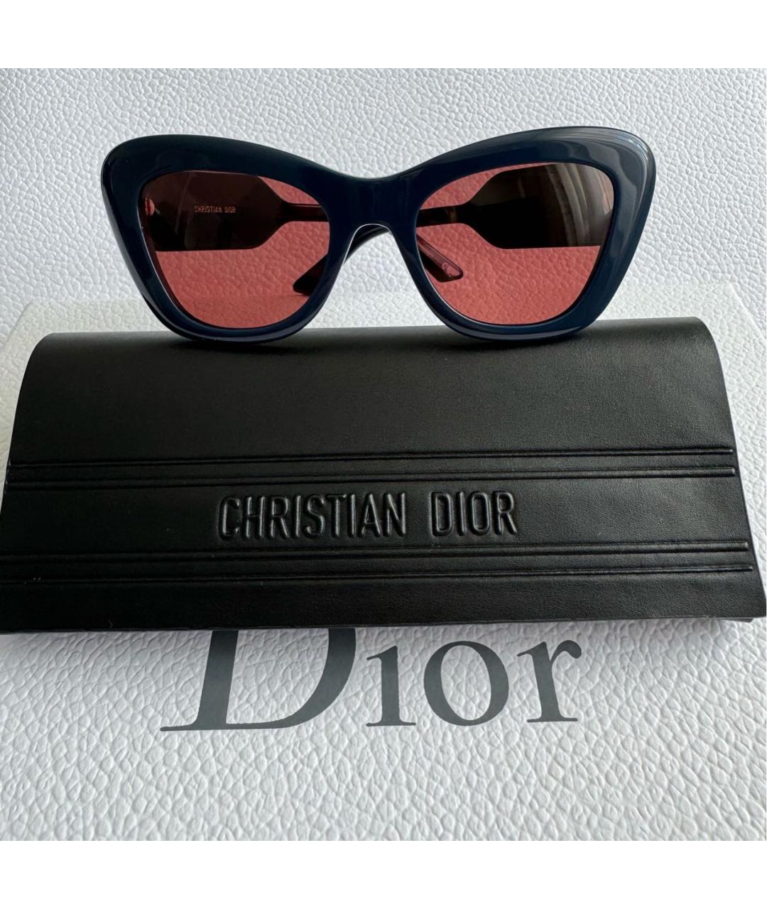 CHRISTIAN DIOR Черные пластиковые солнцезащитные очки, фото 7