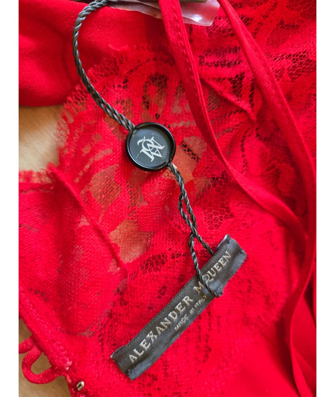 ALEXANDER MCQUEEN Красное вискозное вечернее платье, фото 2