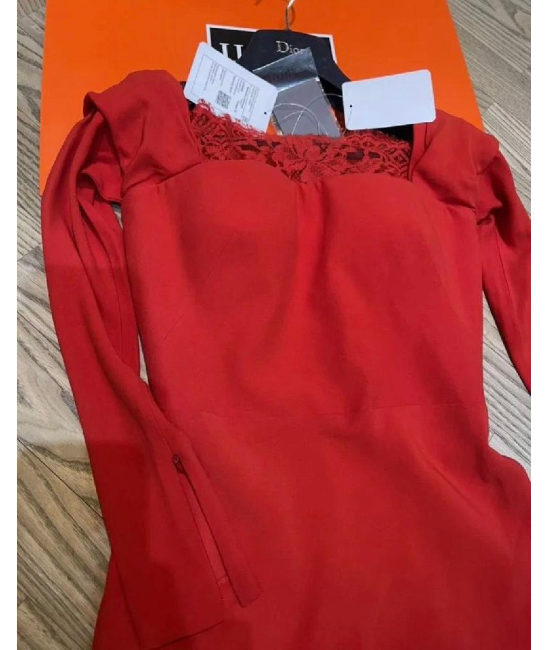 ALEXANDER MCQUEEN Красное вискозное вечернее платье, фото 2