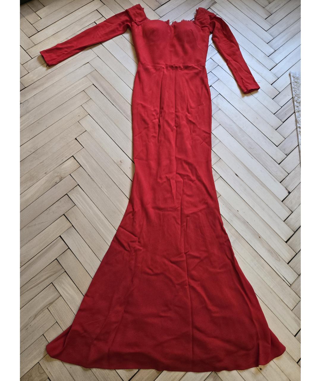 ALEXANDER MCQUEEN Красное вискозное вечернее платье, фото 5