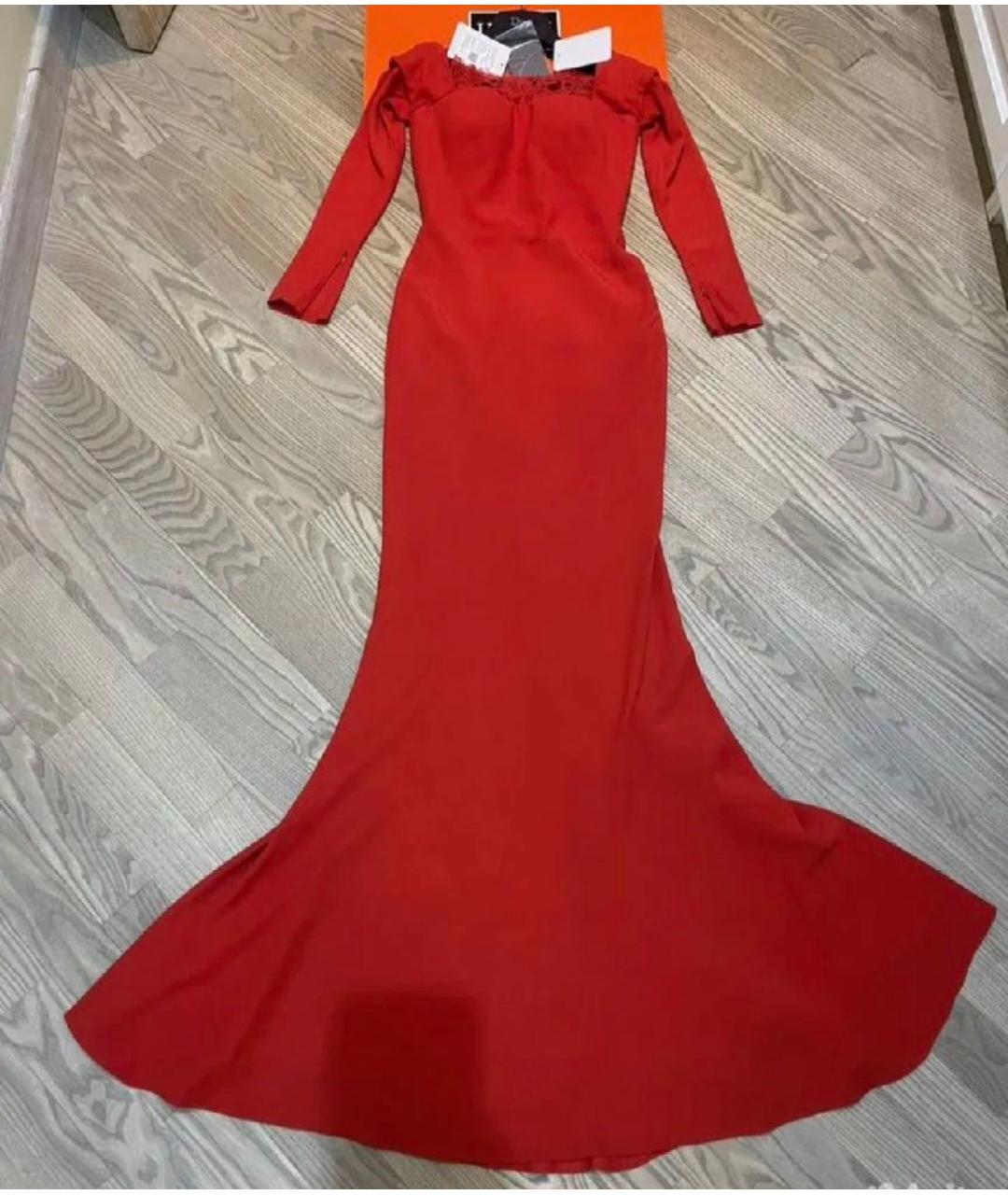ALEXANDER MCQUEEN Красное вискозное вечернее платье, фото 6